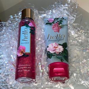 Hello Beautiful body cream and fragrance mist